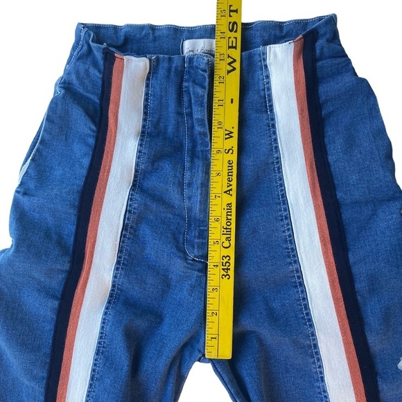 Wide Leg Barrel Jeans Womens Size Small Striped Ankle Crop Baggy Relaxed Loose - Picture 13 of 16